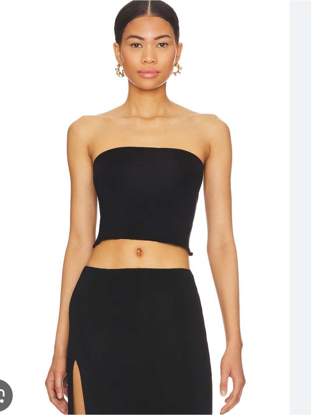 Indah Black minimal Strapless bandeau Tube Top